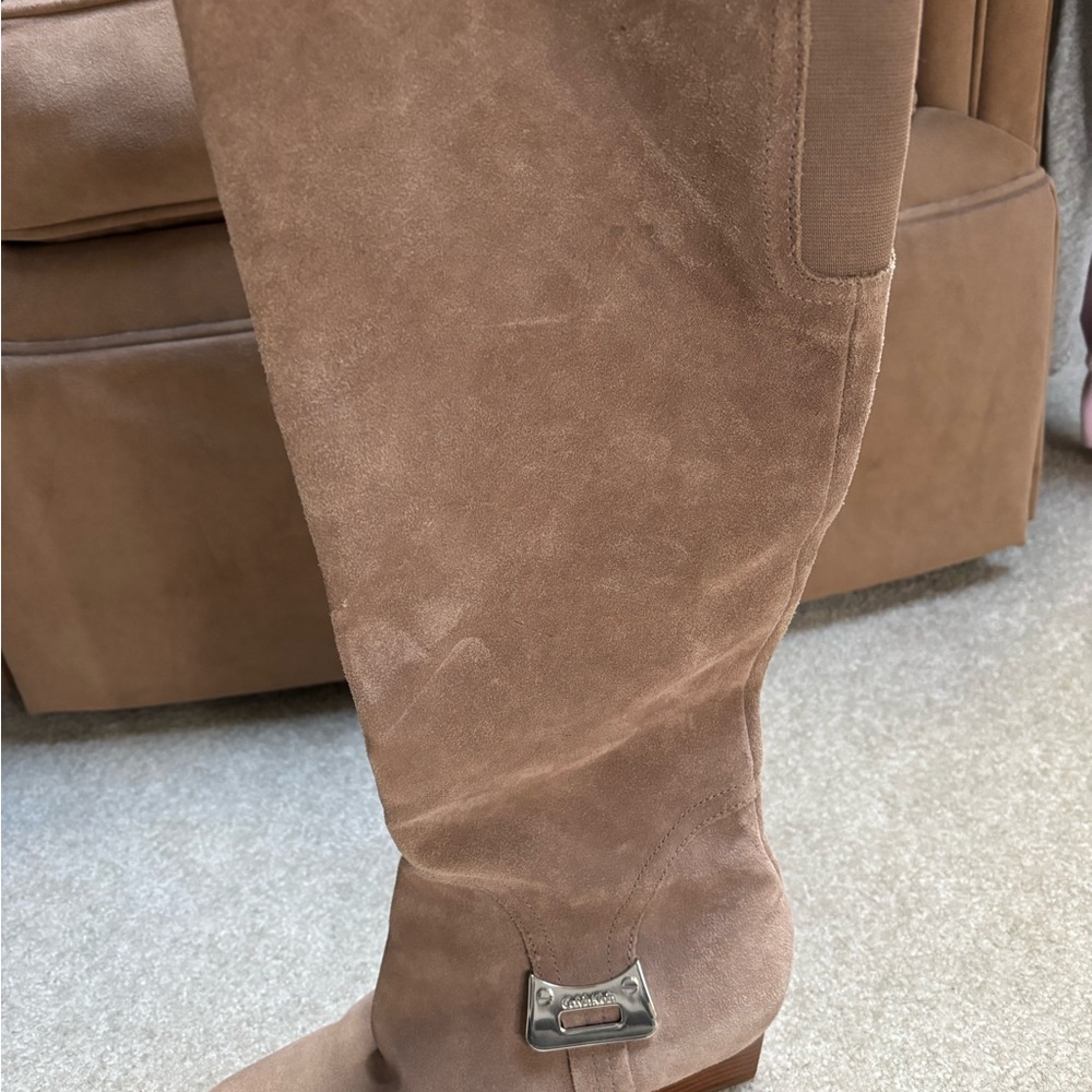 Calvin Klein Tan Suede Heeled Boots